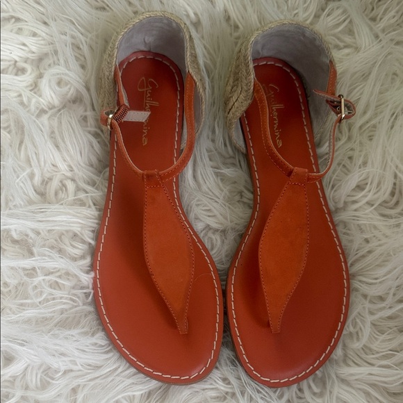 Guilhermina Anthropology Orange Sandals Sz 37 - Picture 1 of 4